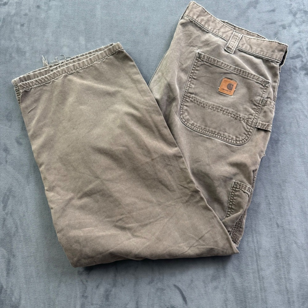 Carhartt Mens Loose Fit Carpenter Pants Faded Brown Duck Canvas 40x30 B11 BRN